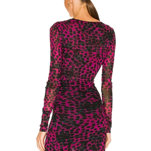 NWT DVF | Edyna Asymmetrical Midi Mesh Dress - Picture 3 of 10